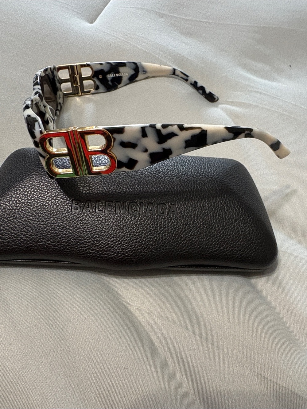 Balenciaga Dynasty Marbled Rectangle Women's Sunglasses - Picture 5 of 6